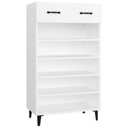 Berkfield Elegant Shoe Cabinet White 60X35X105 Cm Engineered Wood - thumbnail 1