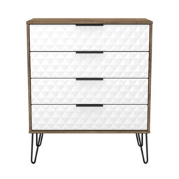 Anzio Matt Vintage Oak Effect 4 Drawer Chest (H)907mm (W)765mm (D)395mm - thumbnail 1