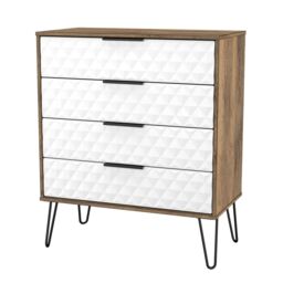 Anzio Matt Vintage Oak Effect 4 Drawer Chest (H)907mm (W)765mm (D)395mm - thumbnail 2