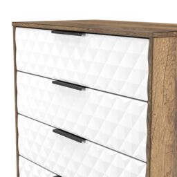 Anzio Matt Vintage Oak Effect 4 Drawer Chest (H)907mm (W)765mm (D)395mm - thumbnail 3