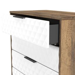 Anzio Matt Vintage Oak Effect 4 Drawer Chest (H)907mm (W)765mm (D)395mm - thumbnail 4