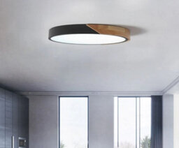 Led Ceiling Light Round Light Chandelier 3 Color Lights Black - thumbnail 2