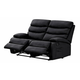 Kidsaw 2 Seater Manual Recliner Sofa Black Pu Fabric - thumbnail 3
