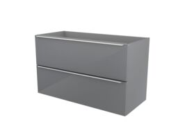 GoodHome Imandra Gloss Grey Wall-Mounted Bathroom Vanity Unit (H) 600mm (W) 1000mm - thumbnail 2
