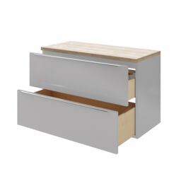 GoodHome Imandra Gloss Grey Wall-Mounted Bathroom Vanity Unit (H) 600mm (W) 1000mm - thumbnail 6