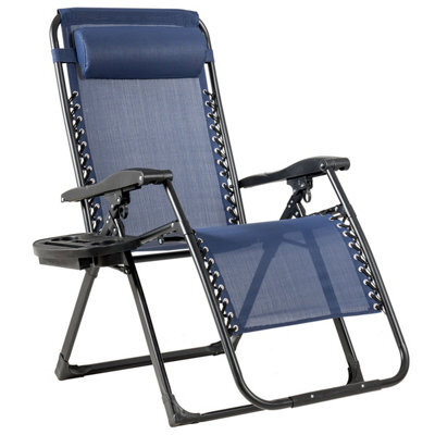 Costway Folding Zero Gravity Chair Lounge Chaise Chair Recliner With Detachable Headrest