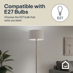 GoodHome Willet Satin Antique Brass Effect Floor Lamp Base - thumbnail 8