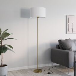 GoodHome Willet Satin Antique Brass Effect Floor Lamp Base - thumbnail 2