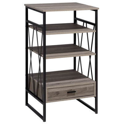 Beliani 3 Tier Shelving Unit Keene 101 Cm Taupe - image 1