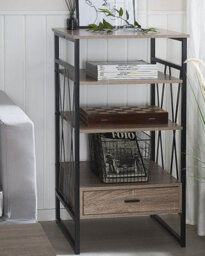 Beliani 3 Tier Shelving Unit Keene 101 Cm Taupe - thumbnail 2
