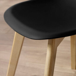 Oakham Alderley Premium Black Plastic Dining Chairs With Wooden Legs - Set Of 2 - thumbnail 6