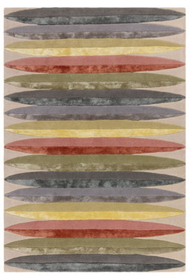 Multicolour Handmade Modern Abstract 12-14mm Thick Stain-Resistant Rug For Bedroom, Living, & Dining Room-200Cm X 300Cm