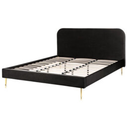 Beliani Bed Velvet Flayat 180 X 200 Cm (Eu Super King) Black - thumbnail 5