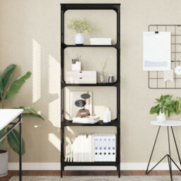 Berkfield Bookcase 5-Tier Black 59X35X171 Cm Engineered Wood - thumbnail 1