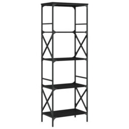 Berkfield Bookcase 5-Tier Black 59X35X171 Cm Engineered Wood - thumbnail 2