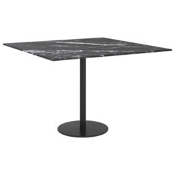 Berkfield Table Top Black 60X60 Cm 6 mm Tempered Glass With Marble Design - thumbnail 4