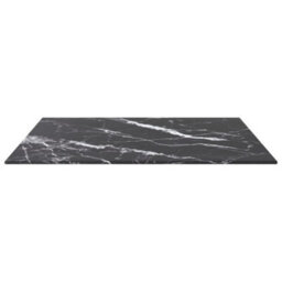 Berkfield Table Top Black 60X60 Cm 6 mm Tempered Glass With Marble Design - thumbnail 3