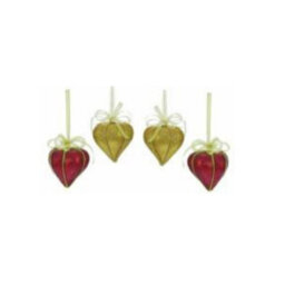 Weiste Christmas Tree Decorations Set Of 4 - Red & Gold  Slavic Elegance Bauble