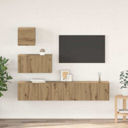 Berkfield Tv Unit Set 4 Pcs Artisan Oak 80 X 30 X 30 Cm Engineered Wood - thumbnail 1