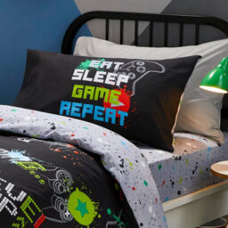 Bedlam Game Glow Kids Gamer Themed 28Cm Fitted Bed Sheet - thumbnail 2