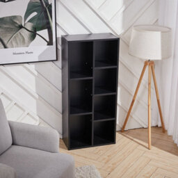 Living And Home Black Wooden Bookcase Bookshelf Storage Shelving Unit 105 Cm H - thumbnail 2
