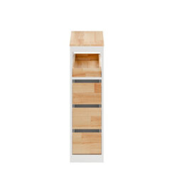 Sobuy Low Bathroom Cabinet With 3 Drawers 65X23X82Cm Minimalist Bzr54-Iv-Nw - thumbnail 1