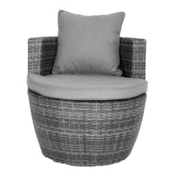Charles Bentley 3 Piece Rattan Stacking Outdoor Patio Furniture Set  - Grey - thumbnail 7