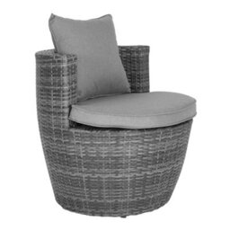 Charles Bentley 3 Piece Rattan Stacking Outdoor Patio Furniture Set  - Grey - thumbnail 6