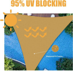 Beige 2X2X2M Triangular Shade Sail 95% Uv Protection - thumbnail 2