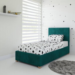Rest Relax Emma Solo Ottoman Bed Plush Velvet Emerald Green - Single 3Ft - thumbnail 1
