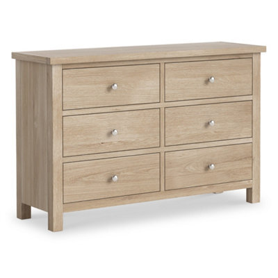Farro Washed Oak 6 Drawer Chest Fully Assembled - By Roseland Furniture - image 1