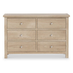 Farro Washed Oak 6 Drawer Chest Fully Assembled - By Roseland Furniture - thumbnail 4