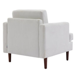 Living And Home Mid-Century Beige Linen Single Sofa Armchair - thumbnail 3