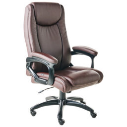 Beliani Executive Chair Graceful Faux Leather Dark Brown - thumbnail 6
