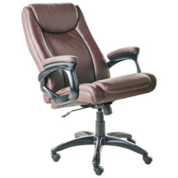 Beliani Executive Chair Graceful Faux Leather Dark Brown - thumbnail 5