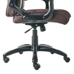Beliani Executive Chair Graceful Faux Leather Dark Brown - thumbnail 8