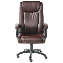 Beliani Executive Chair Graceful Faux Leather Dark Brown - thumbnail 7
