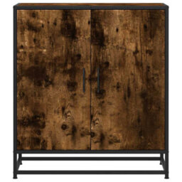 Berkfield Sideboard Smoked Oak 68X35X76 Cm Engineered Wood And Metal - thumbnail 4