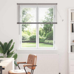 Berkfield Window Blind With Curtains Manual Silver Aluminium