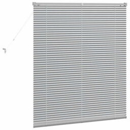Berkfield Window Blind With Curtains Manual Silver Aluminium - thumbnail 7