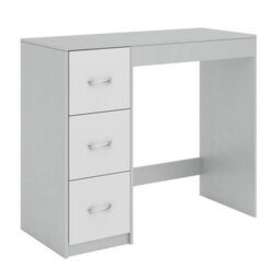 Urbn-Living Urbnliving Height  79.5Cm 3 Drawer Wooden Bedroom Dressing Computer Work Table Desk Grey Carcass And White Drawers Jewellery - thumbnail 5