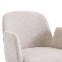 Elano Beige Bouclé Dining Chair With Walnut Effect Ash Solid Wood Frame - thumbnail 7