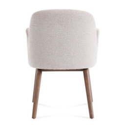 Elano Beige Bouclé Dining Chair With Walnut Effect Ash Solid Wood Frame - thumbnail 3