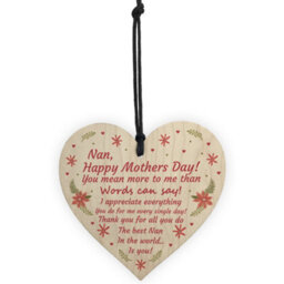 Red Ocean Gift For Nan Mothers Day Gift Lockdown Wooden Heart Thank You Gift For Her - thumbnail 5