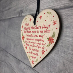 Red Ocean Gift For Nan Mothers Day Gift Lockdown Wooden Heart Thank You Gift For Her - thumbnail 7