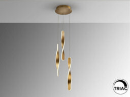 Luminosa Lighting Luminosa Twist Cluster Pendant Ceiling 3 Light Gold Led 3000K - Uk Stock - thumbnail 5