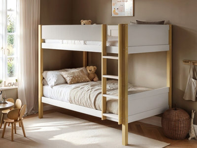 Flair Mateo Detachable Ribbed Bunk Bed White & Oak - image 1