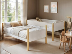 Flair Mateo Detachable Ribbed Bunk Bed White & Oak - thumbnail 3
