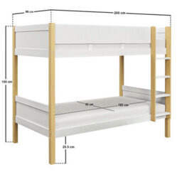 Flair Mateo Detachable Ribbed Bunk Bed White & Oak - thumbnail 6