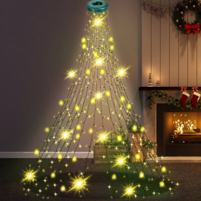 Globrite Christmas Tree Lights With Ring 2M, 400 Led Warm White 8 Modes Memory Timer Ip44 Waterproof Indoor Outdoor Décor - image 1